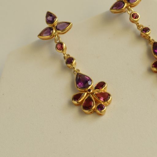 Betty Amethyst and Pink Topaz Earrings