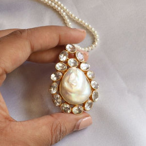 Maharani Pearl and White Topaz pendant