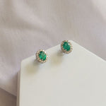 Load image into Gallery viewer, Araliya Green Onyx Earrings
