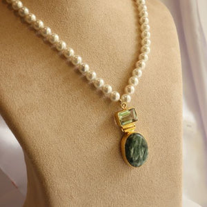 Jasper Green Amethyst Necklace Chain