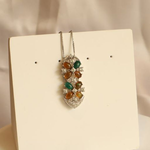 Vera Black Opal Necklace Earring Ring Set