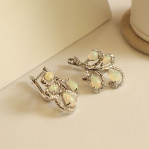 Sylvie Opal Earrings Pendant and Ring Set
