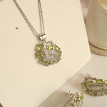 Load image into Gallery viewer, Zarine Peridot Earrings Pendant and Ring Set
