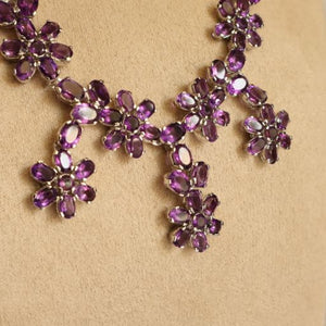 Regal Amethyst Big Necklace and Earrings Set