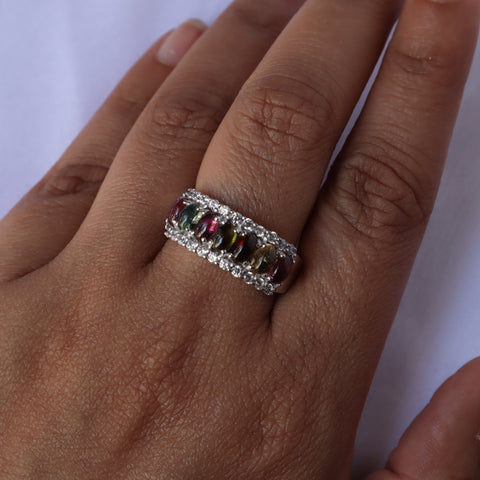 Gaya Tourmaline Cabochon Ring