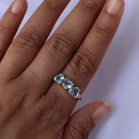 I Heart You Aquamarine Ring