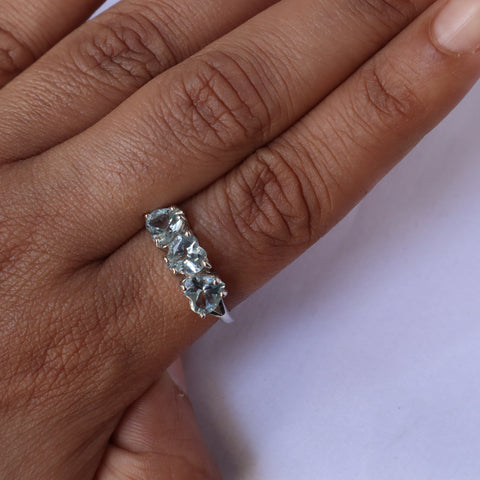 I Heart You Aquamarine Ring