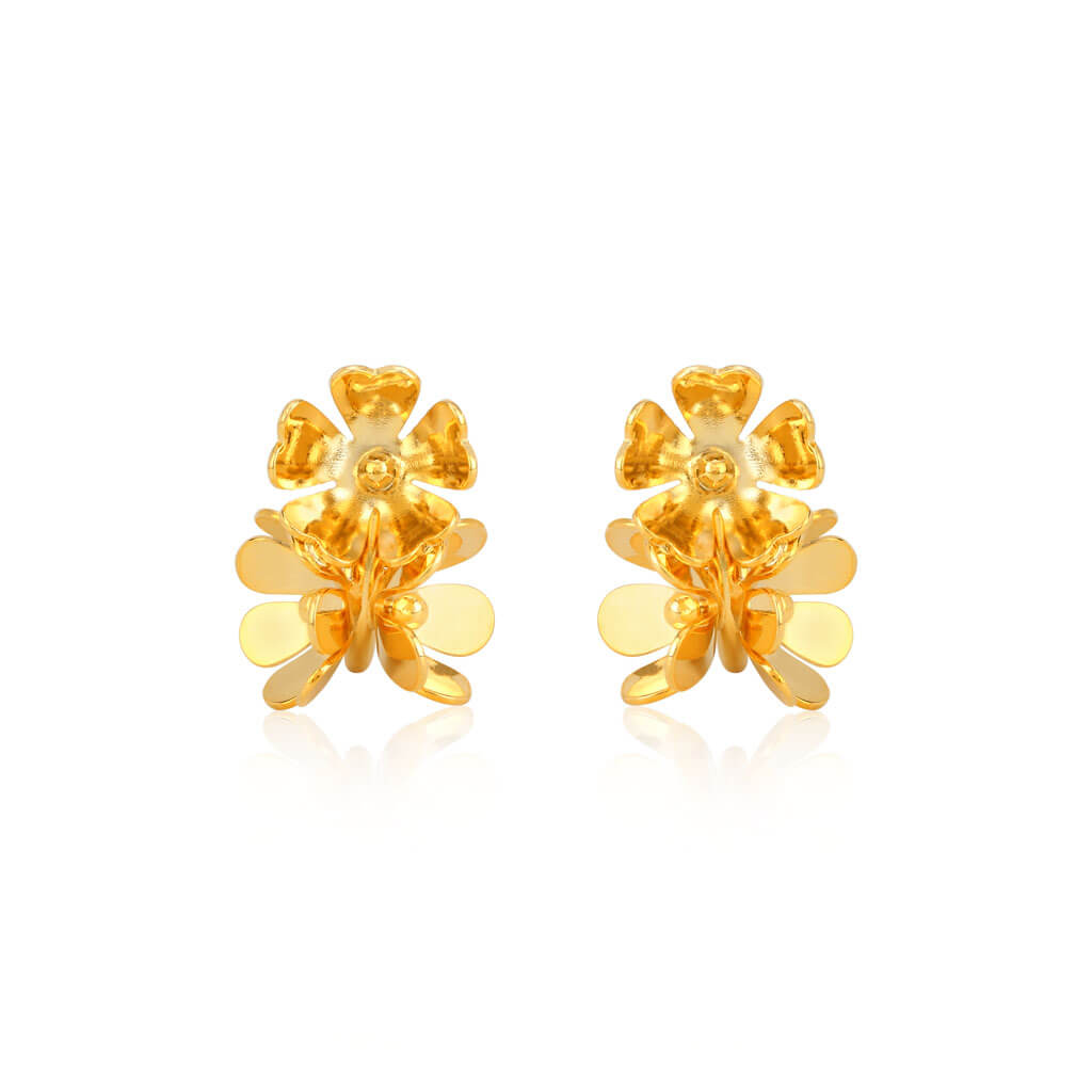 Big Peony 18K Gold Plated Hoop Earrings