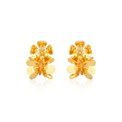 Big Peony 18K Gold Plated Hoop Earrings