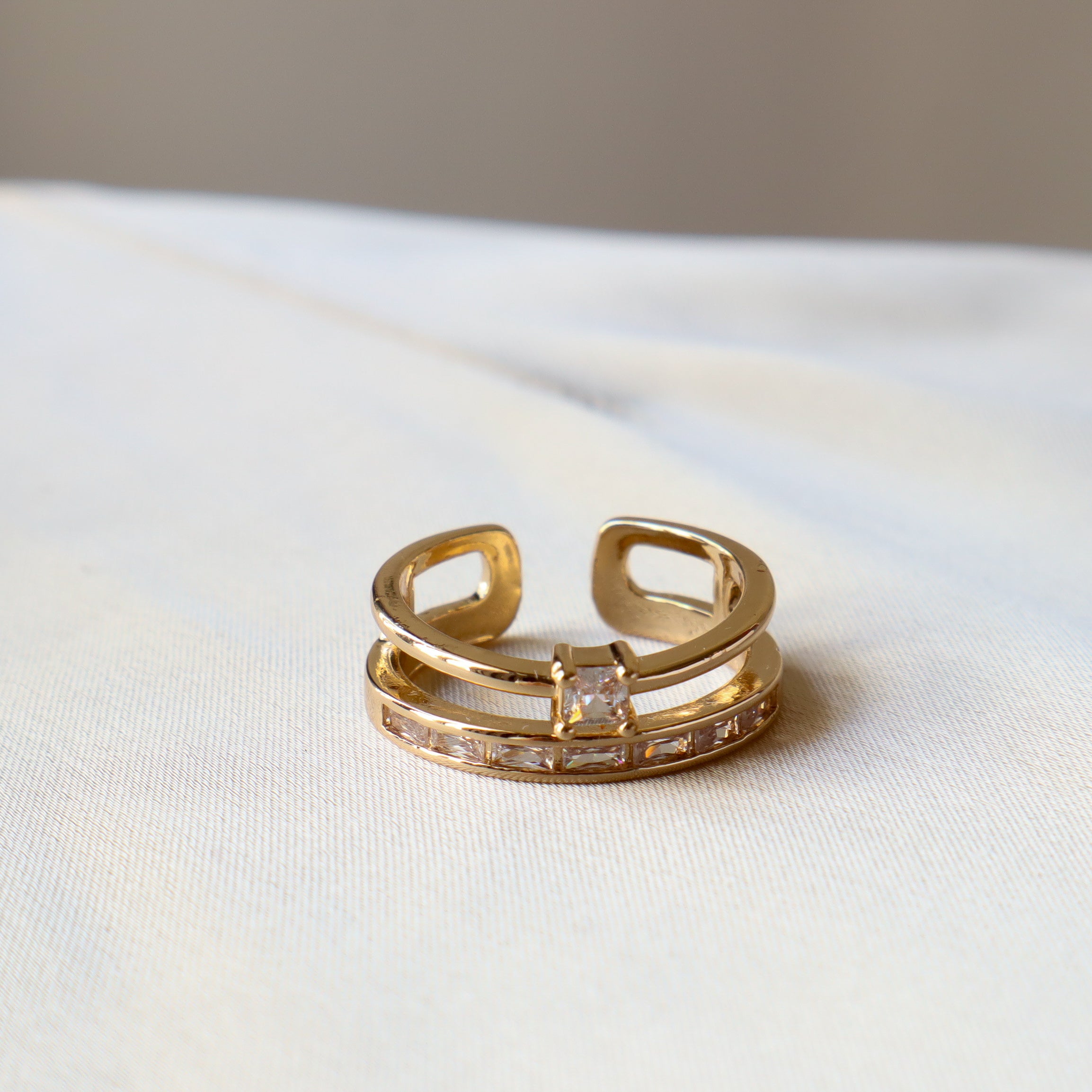 Double Stacker 18K Gold Plated & Silver Plated Ring