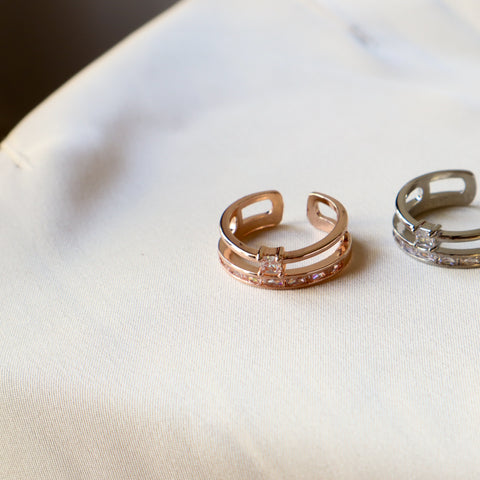 Double Stacker 18K Gold Plated & Silver Plated Ring