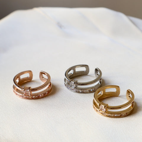 Double Stacker 18K Gold Plated & Silver Plated Ring