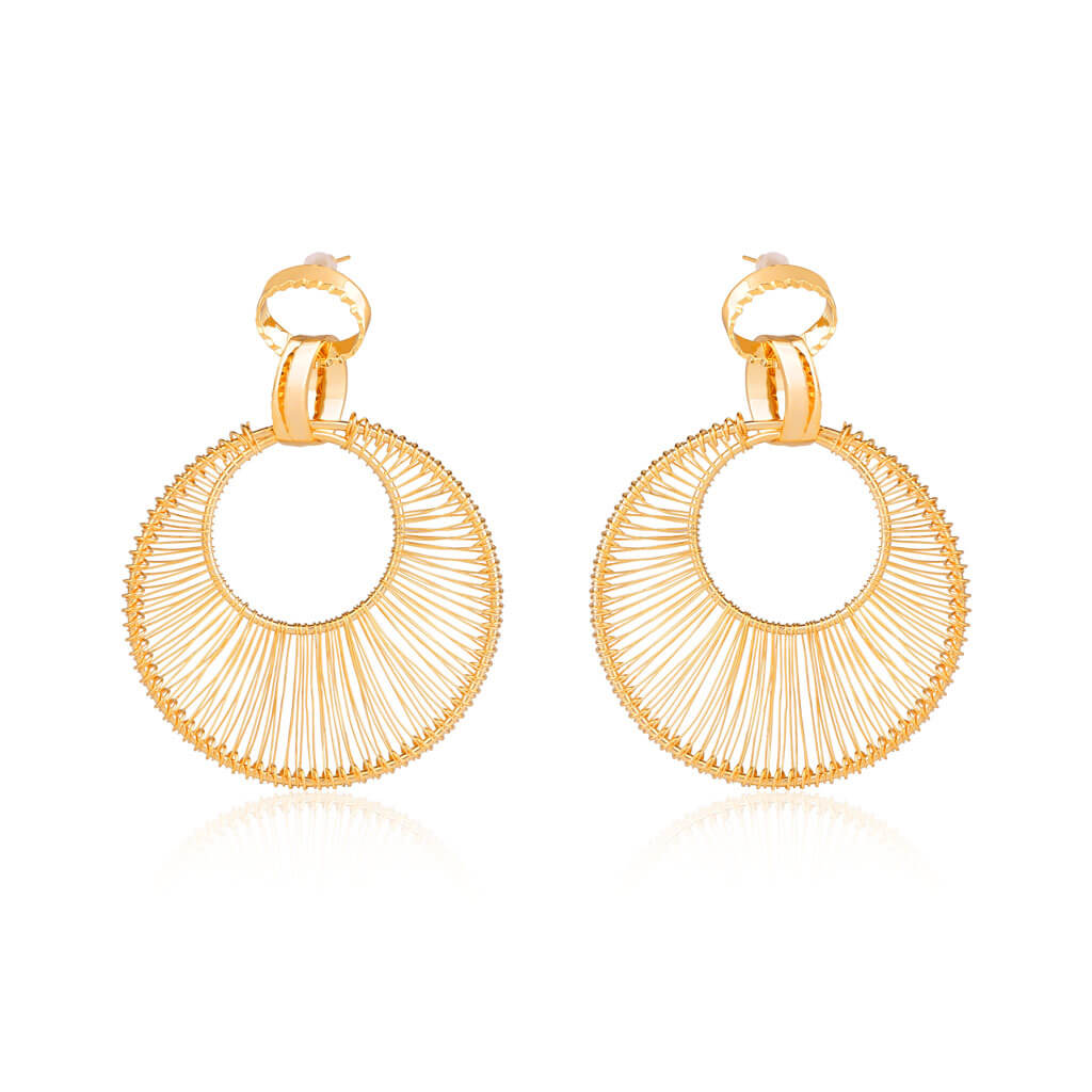 Big Gypsy Net 18K Gold Plated Earrings