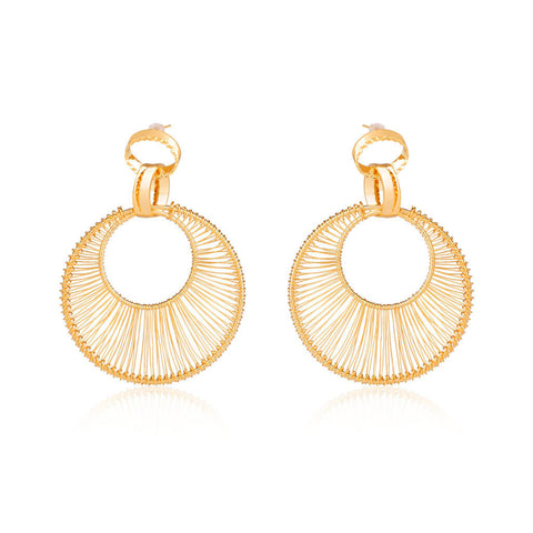 Big Gypsy Net 18K Gold Plated Earrings