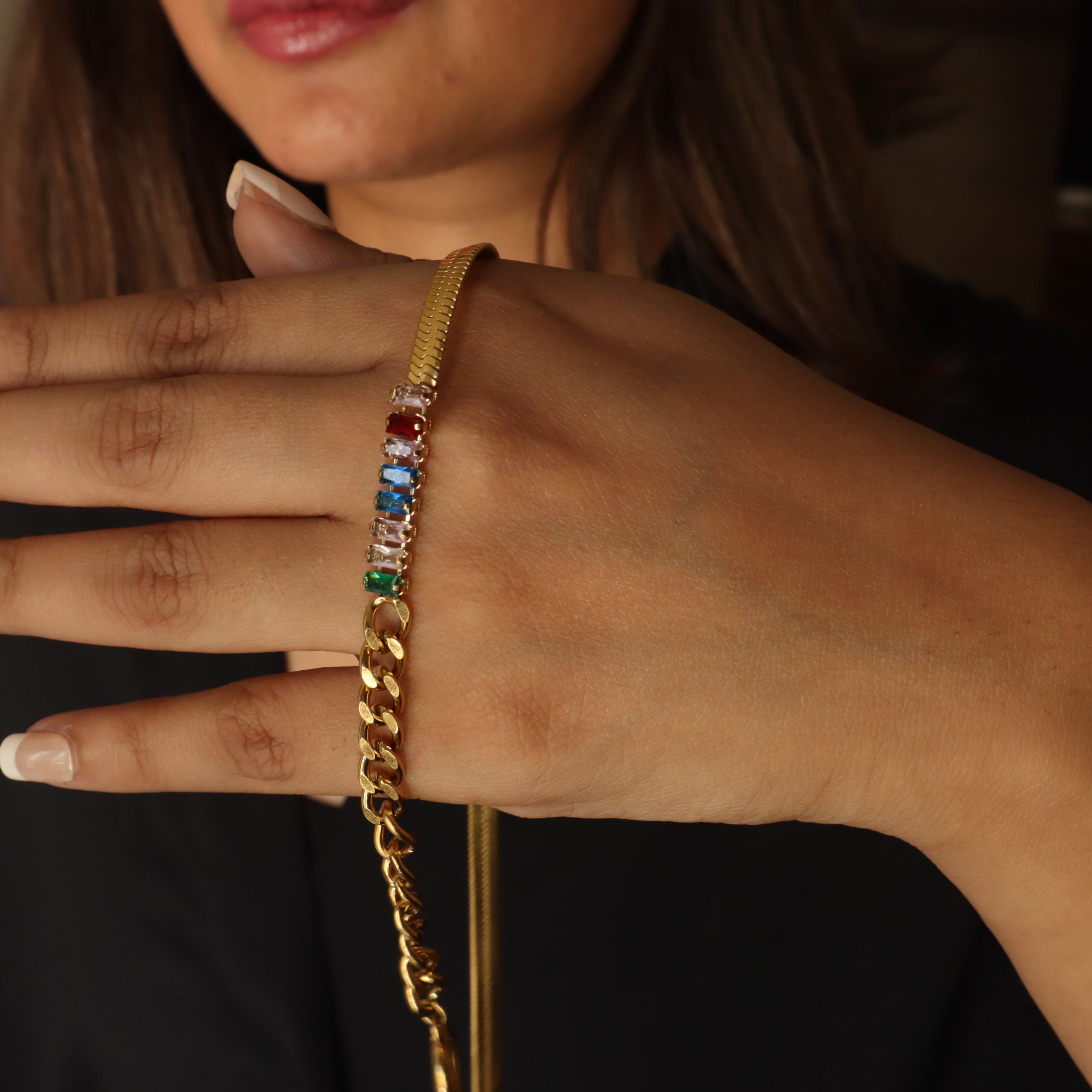 Tokyo at Night Baguette 18K Gold Plated Necklace