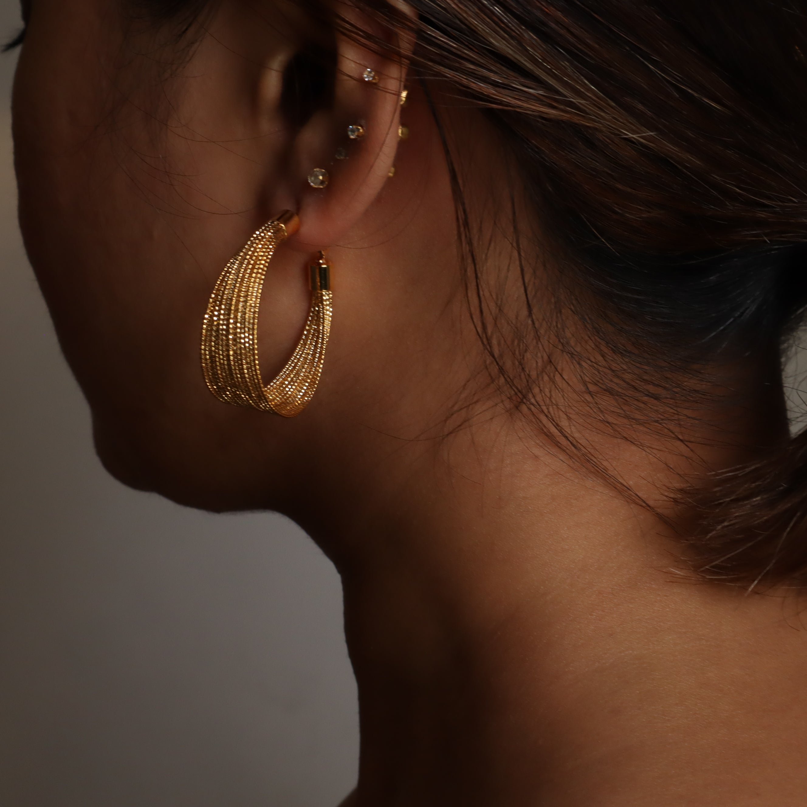 Big Wire Hoop 18K Gold Plated Earrings