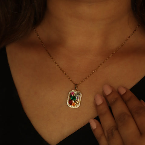 Bloom Studded 18K Gold Plated Necklace