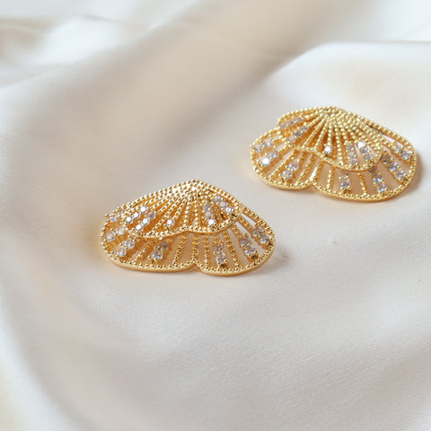 Butterfly Wings Studded 18K Gold Plated Earrings