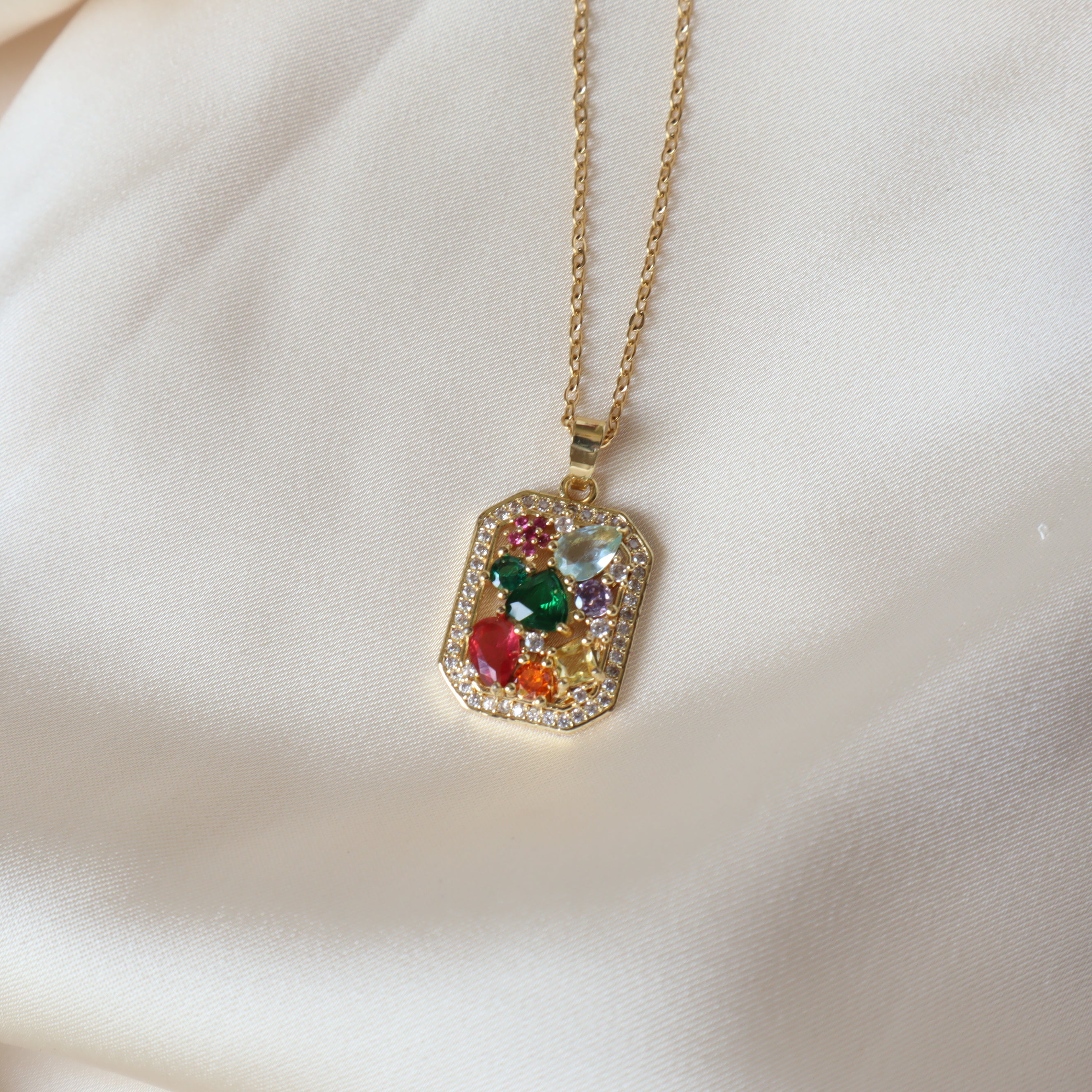 Bloom Studded 18K Gold Plated Necklace