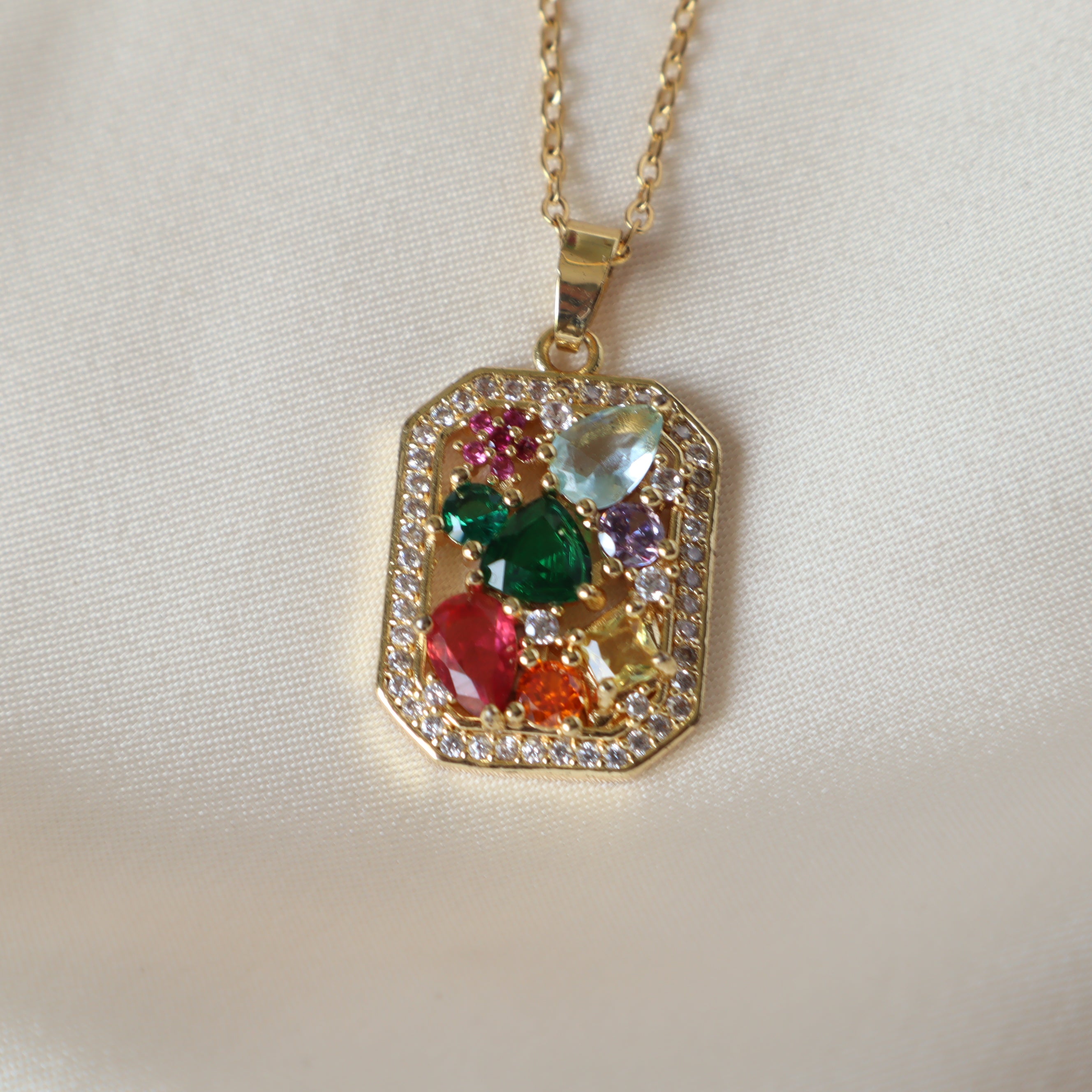 Bloom Studded 18K Gold Plated Necklace