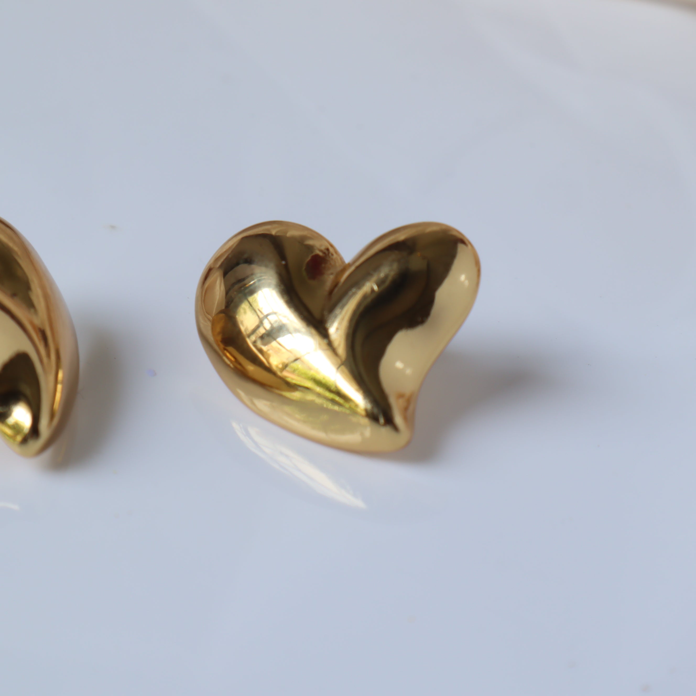 Medium Heart 18K Gold Plated Earrings