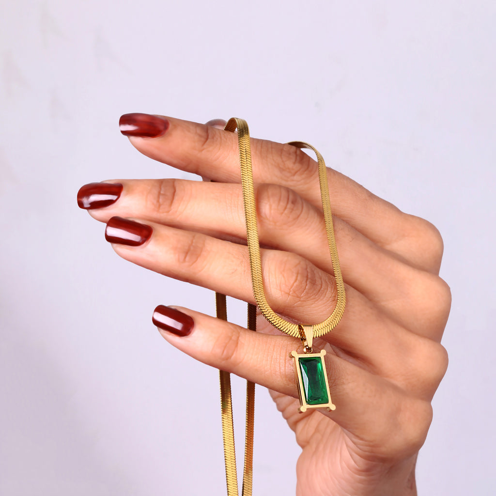 Oasis Baguette 18K Gold Plated Necklace