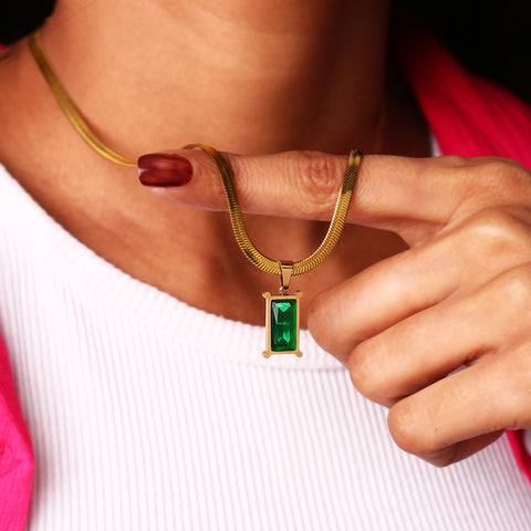 Oasis Baguette 18K Gold Plated Necklace
