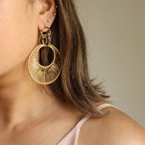 Big Gypsy Net 18K Gold Plated Earrings