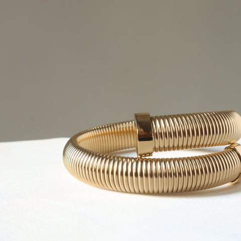 Serpent Coil 18K Gold Plated Bangle