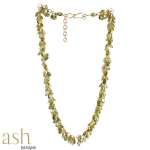 Spring Bloom Peridot Cabochon Torsade Necklace and Earring Set