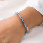 Load image into Gallery viewer, Mirissa Blue Topaz Silver Bracelet
