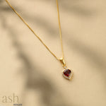 Load image into Gallery viewer, Ava Garnet Gold Pendant
