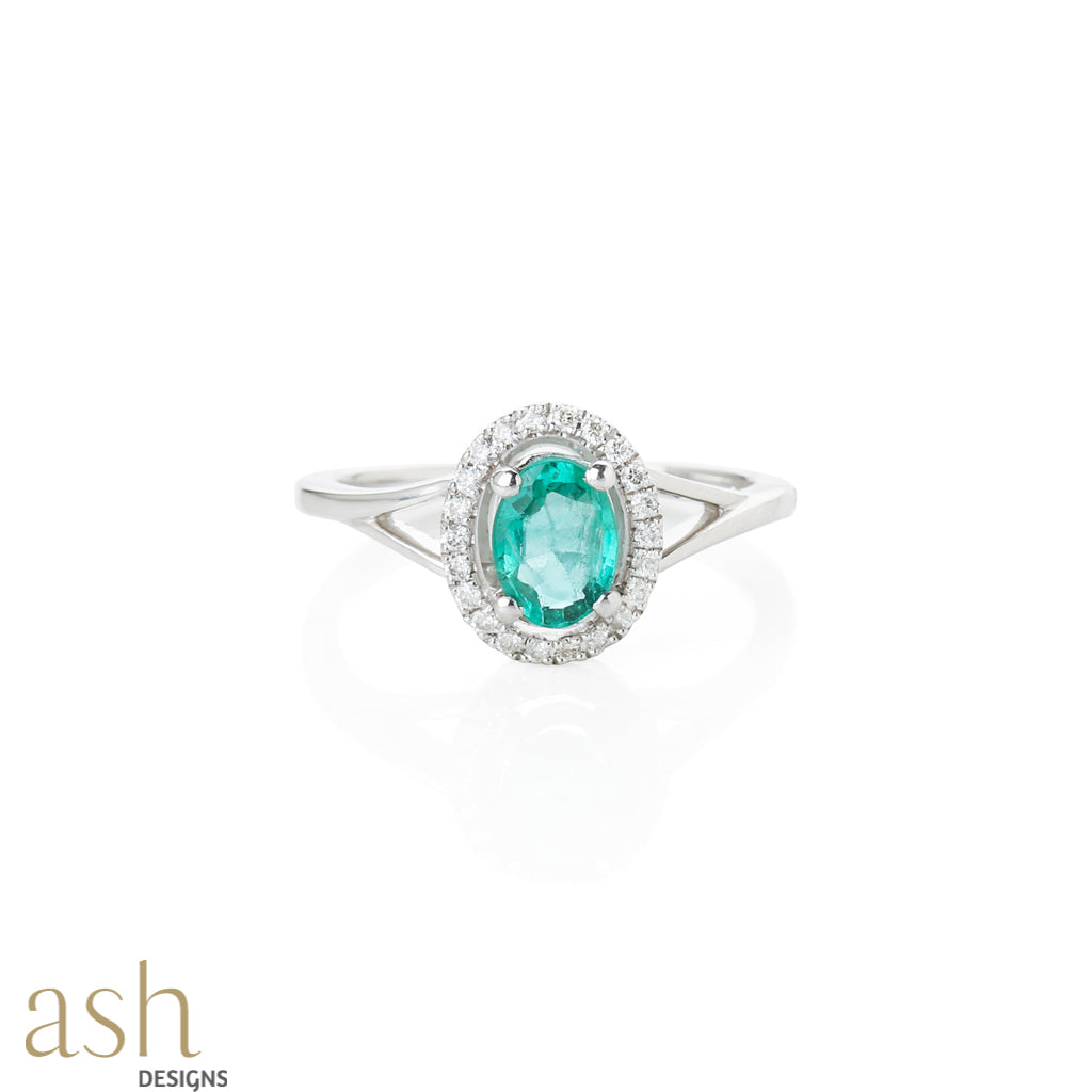 Zora Emerald and Diamond Ring