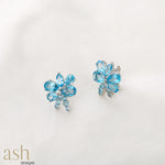 Load image into Gallery viewer, Morning Glory Blue Topaz Earrings
