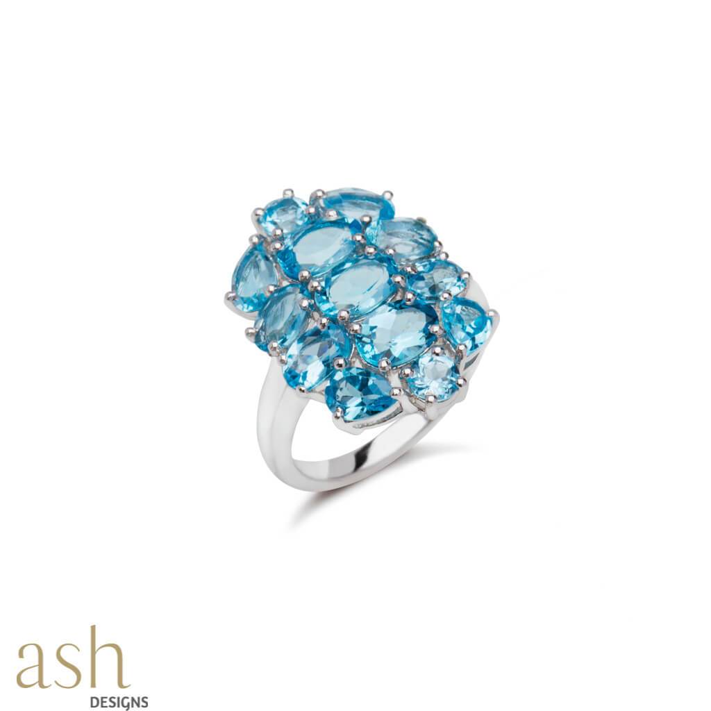 Mirissa Blue Topaz Gemstone Ring - bigsmall.in