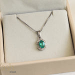Load image into Gallery viewer, Zora Emerald &amp; Diamond Pendant
