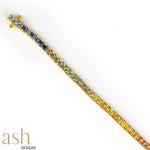 Load image into Gallery viewer, Cosmic Multi Sapphire Gold Bracelet
