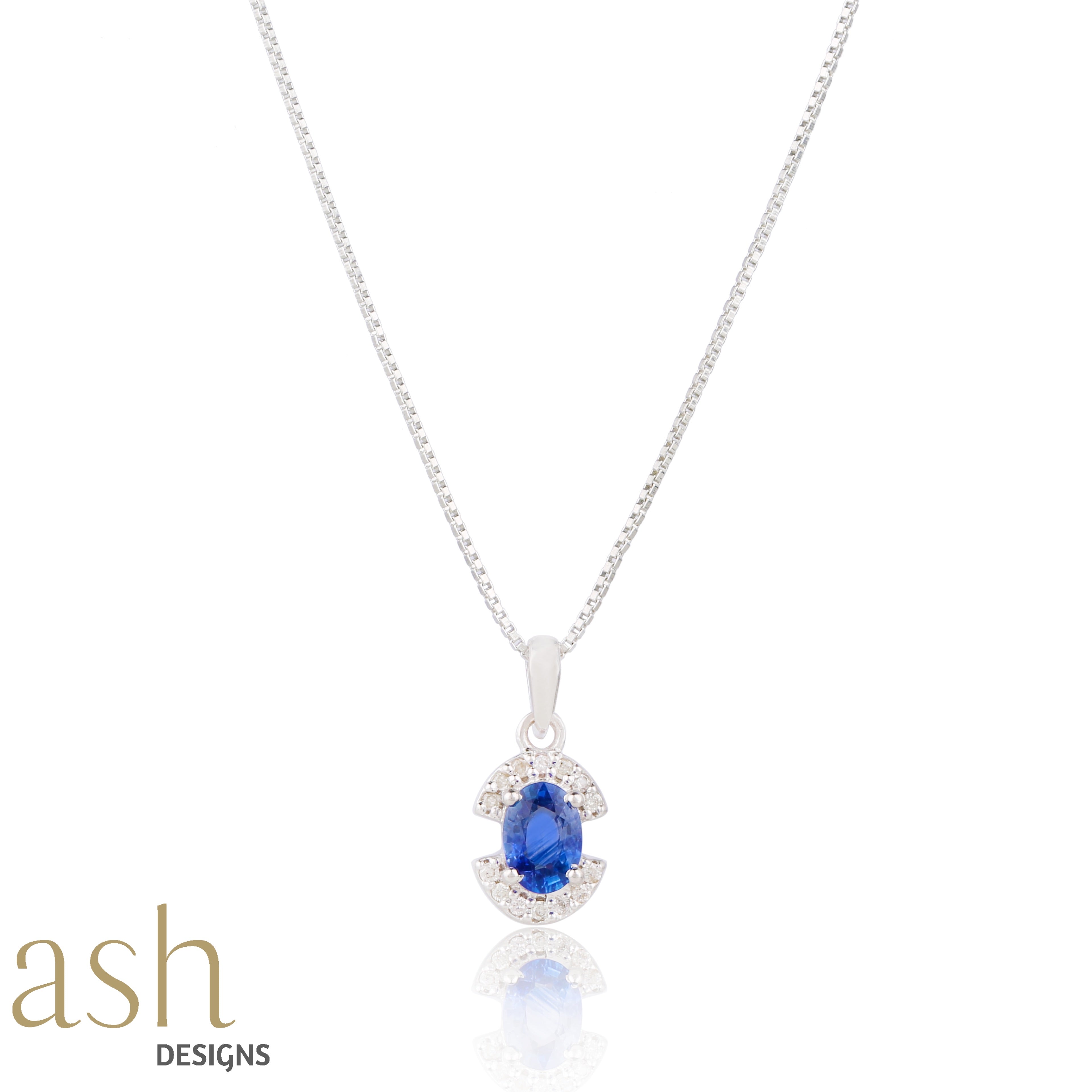 Zora Blue Sapphire and Diamond Pendant