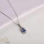 Load image into Gallery viewer, Zora Blue Sapphire and Diamond Pendant
