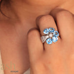 Load image into Gallery viewer, Morning Glory Blue Topaz Ring
