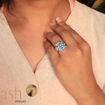 Load image into Gallery viewer, Morning Glory Blue Topaz Ring
